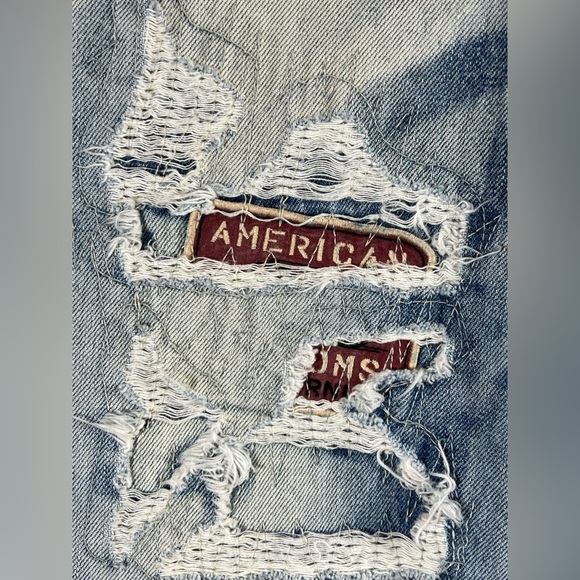 INSANE Y2K Affliction Black Premium BLAKE 34 Long Patch Distressed Jeans AC/DC - Picture 5 of 16